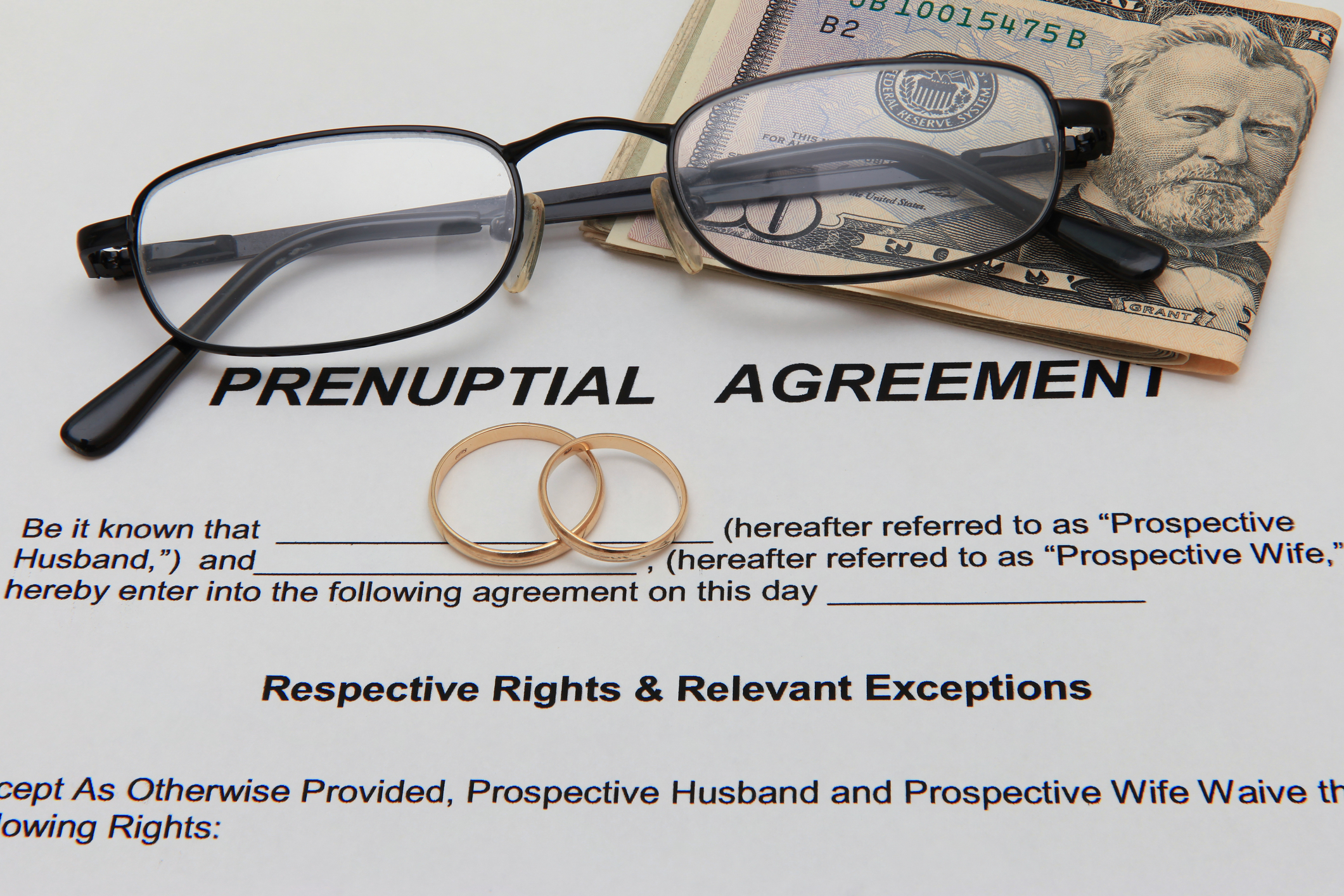 Picture of a prenuptial agreement